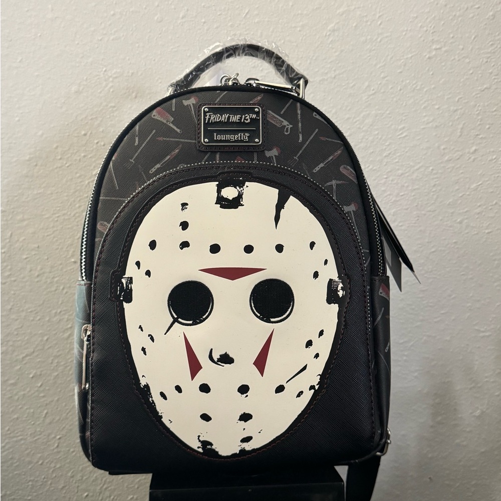 Loungefly Friday the 13th Black and White Backpack